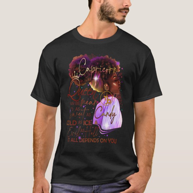 Camiseta Reina de Capricornio Dulce Como Regalo De Cumpleañ (Anverso)