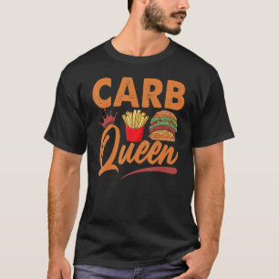 Camiseta Reina de Carbohidratos Hamburguesa y Papas Fritas