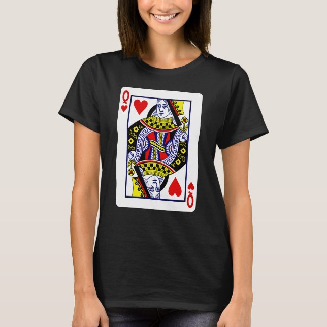 Camiseta Reina de corazones de cartas de juego tradicionale (Anverso)