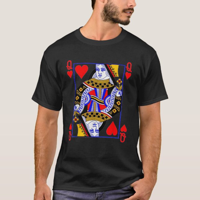 Camiseta Reina de corazones jugando tarjeta de póquer vestu (Anverso)