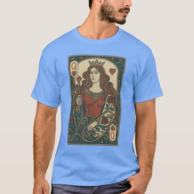 Camiseta Reina de corazones — Retrato Art Nouveau de rosewo (Anverso)