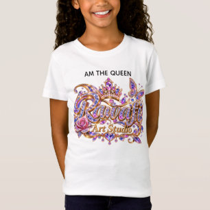Camiseta Reina de Cristal Elegancia Floral Rosa