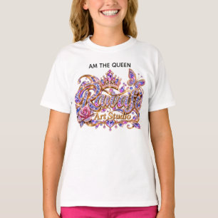 Camiseta Reina de Cristal Elegancia Floral Rosa