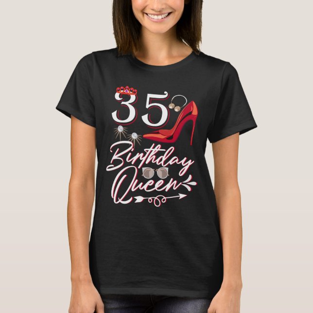 Camiseta Reina de cumpleaños de 35 mujeres, cumpleaños núme (Anverso)