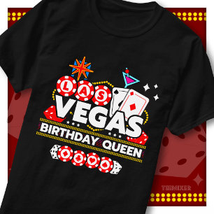 Camiseta Reina de Cumpleaños de Casino Fiesta Squad de Las