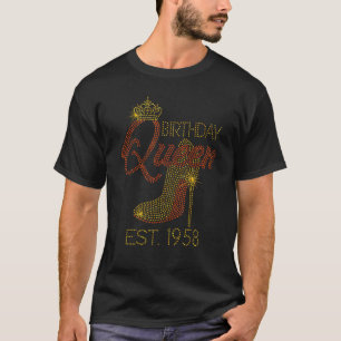 Camiseta Reina de cumpleaños Est 1958 Zapatos Reina Corona 