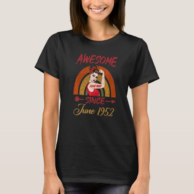 Camiseta Reina de cumpleaños número 70 desde junio de 1952  (Anverso)