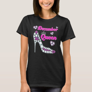 Camiseta Reina de Diciembre Feliz Cumpleaños Tacón Alto Nac