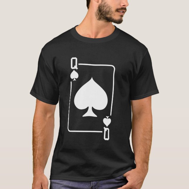 Camiseta Reina de espadas jugando cartas Halloween disstume (Anverso)