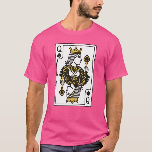 Camiseta Reina de espadas — Negro y oro (Anverso)