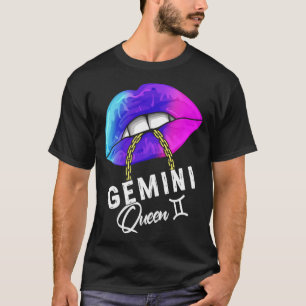 Camiseta Reina de géminis morado graduada de géminis azul m