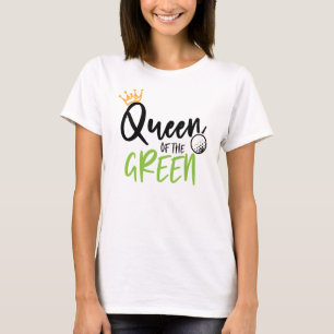 Camiseta Reina De Golf De La Curiosa Verde Girly Moderna