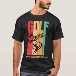 Camiseta Reina de GOLF Vintage Colors Nombre Personalizado
