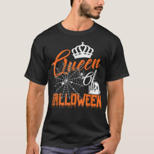 Camiseta Reina de Halloween Mujeres Spiderweb Scary Spooky 