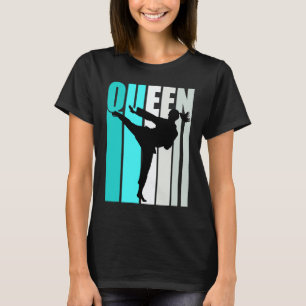 Camiseta Reina de Karate Turquesa Celebrar Adolescente Retr