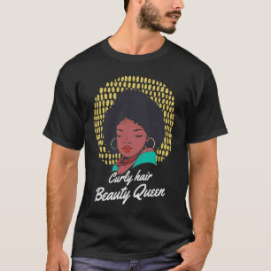 Camiseta Reina de la belleza de pelo rizado Afro Melanina