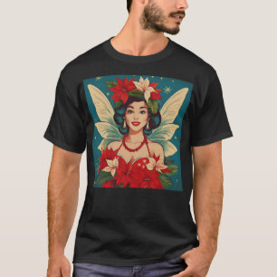 Camiseta Reina de la belleza pin-up navideña tropical retro