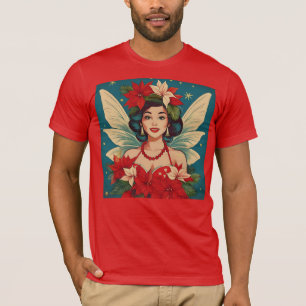 Camiseta Reina de la belleza pin-up navideña tropical retro