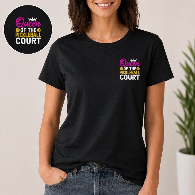Camiseta Reina de la cancha de Pickleball (See collection for other designs with this artwork, including personalized designs)