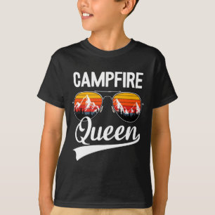 Camiseta reina de la fogata prima tripulación de campamento