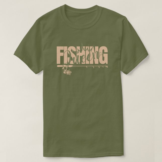 Camiseta Reina de la pesca | rosa militar (Diseño del anverso)