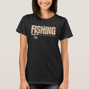 Camiseta Reina de la pesca rosa militar