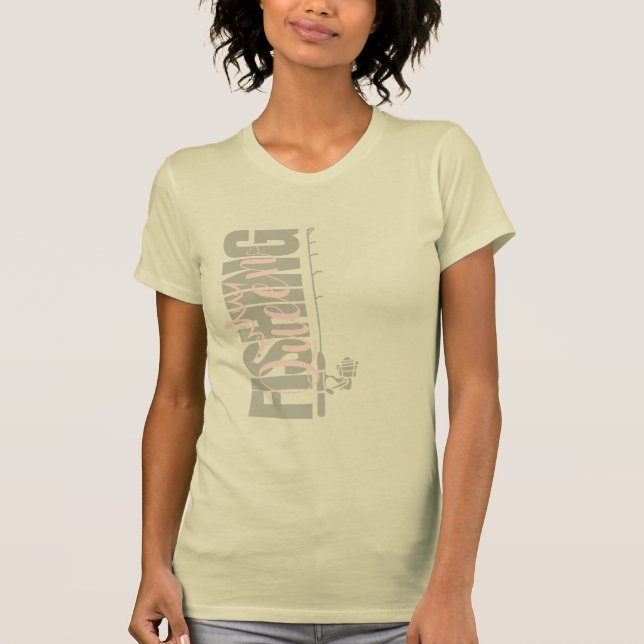 Camiseta Reina de la pesca | rosa militar | Vertical (Anverso)