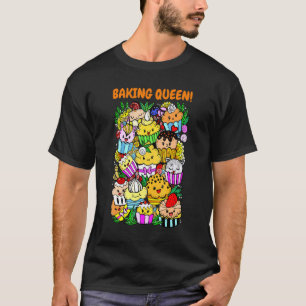 Camiseta Reina de la repostería de magdalenas de gato unico