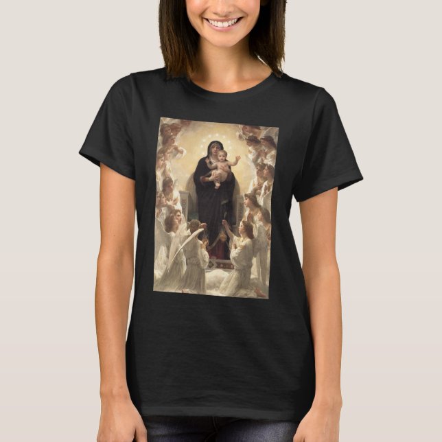 Camiseta Reina de los ángeles Regina Angelorum por Bouguere (Anverso)