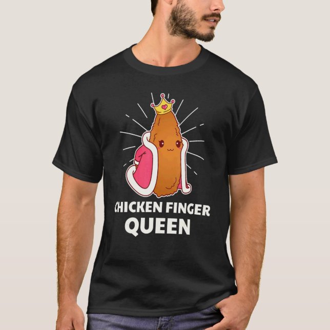 Camiseta Reina de los Dedos de Pollo   Comida Rápida (Anverso)