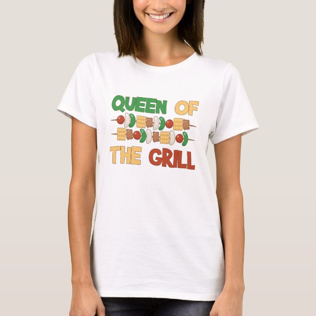 Camiseta Reina de los pinchos del Bbq de la parrilla (Anverso)