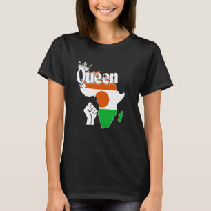 Camiseta Reina de Níger con bandera nigerina en África Mapa