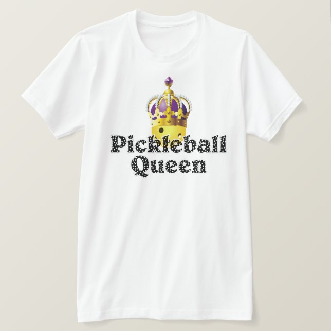 Camiseta Reina de pellebol, morada de bolas amarillas, coro (Anverso del diseño)