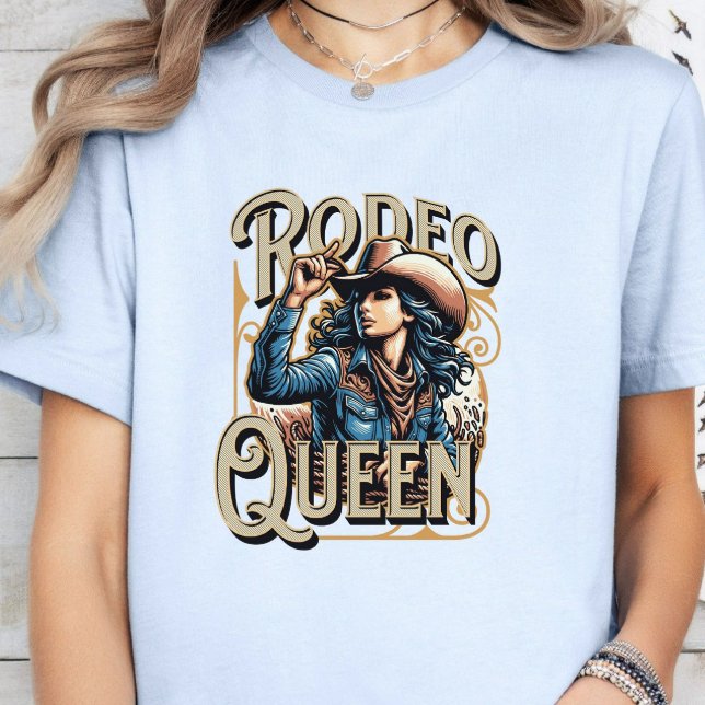 Camiseta Reina de rodeo, regalo de vaca, Chica Bosque Azul (Subido por el creador)