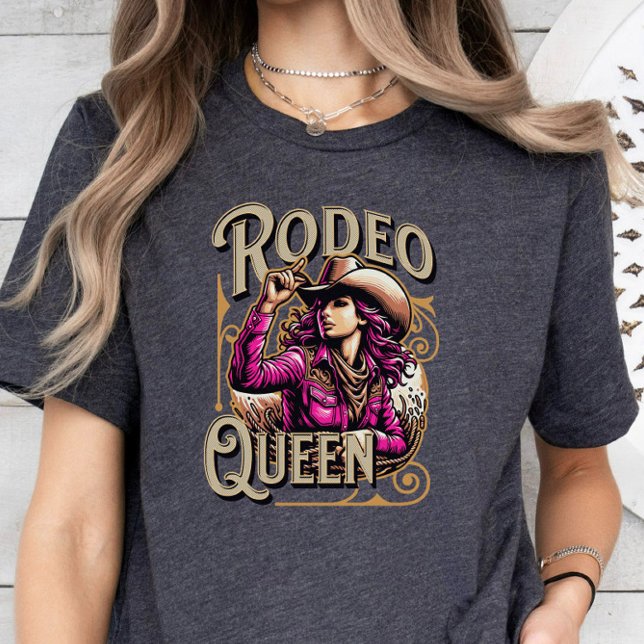 Camiseta Reina de rodeo, regalo de vaca, jefe Chica rosado (Subido por el creador)