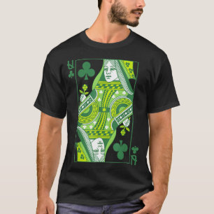 Camiseta Reina de tréboles carta día de San Patricio botáni