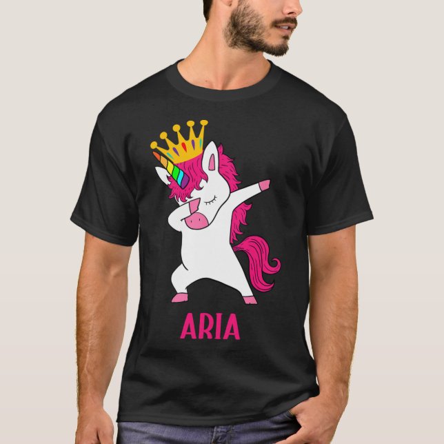 Camiseta Reina de Unicornio de Dabbing personalizada ARIA (Anverso)