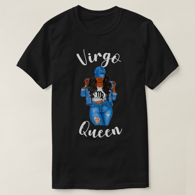 Camiseta Reina de virgo afroamericana (Diseño del anverso)