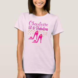 Camiseta REINA DE ZAPATOS DE 50 CUMPLEAÑOS DE bonito EN CAM
