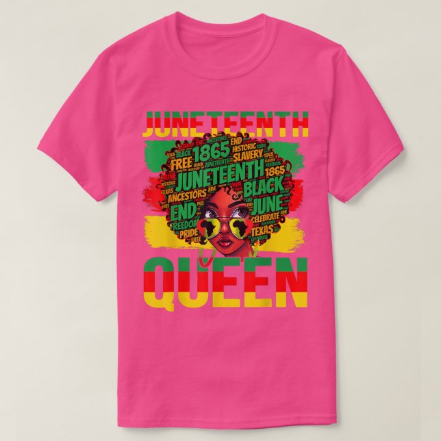 Camiseta Reina del 18 de junio celebrando el hip negro afro (Diseño del anverso)