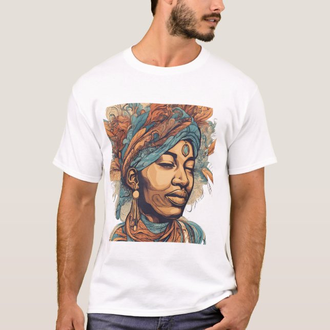 Camiseta Reina del Boho Afro - Artista colorido (Anverso)
