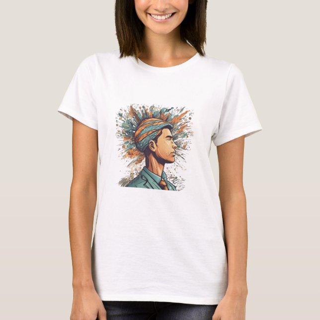 Camiseta Reina del Boho Afro - Artista colorido (Anverso)