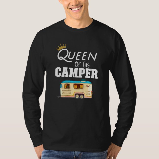 Camiseta Reina Del Camper Rv Camping Feliz Camper (Anverso)