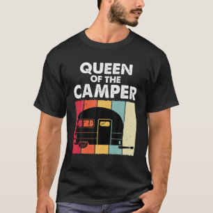 Camiseta Reina Del Camper RV Trailer Van Funny Camping W