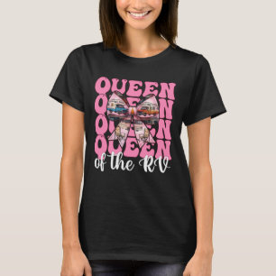 Camiseta Reina del Camping en Rv Camper Autocaravana Chica