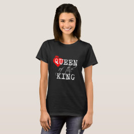 Camiseta Reina del corazón rojo Rey y una corona negra