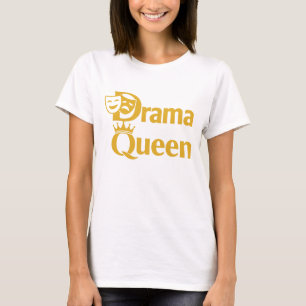 Camiseta Reina del Drama - Diseño de Corona y Máscara de Te