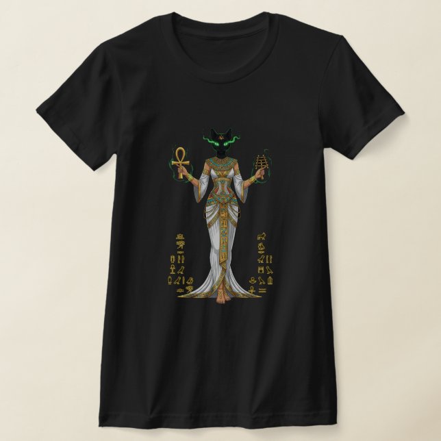 Camiseta Reina del gato del faraón - Diosa del poder egipci (Distribución)