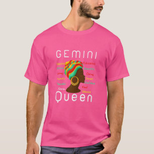 Camiseta Reina del horóscopo afro de Gemini mujeres mayo 21