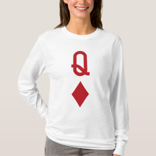 Camiseta Reina del naipe del rojo de los diamantes